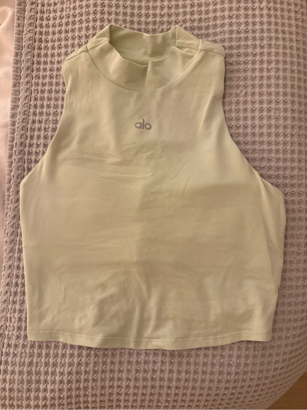 ALO Yoga High Neck Cropped Tank in Light Lime